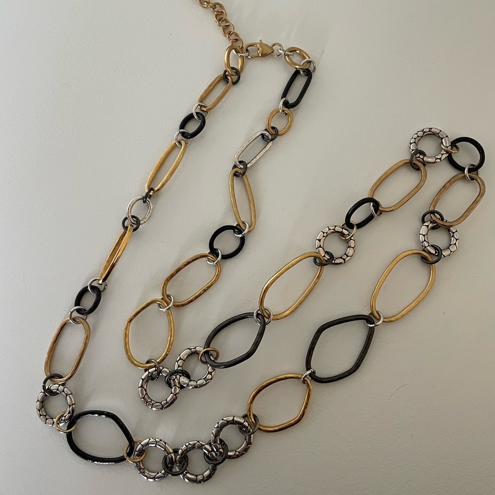 Brighton Pebble Metal Long Necklace